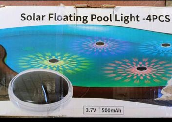 New 4 piece Solar Floating Pool Light Set