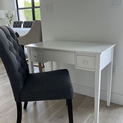 Modern White Desk/ Vanity/ Writing Table in time for the Holiday