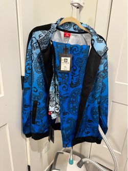 Victorious Los Angeles Men’s Tracksuit Set Blue Paisley Jacket & Pants XL