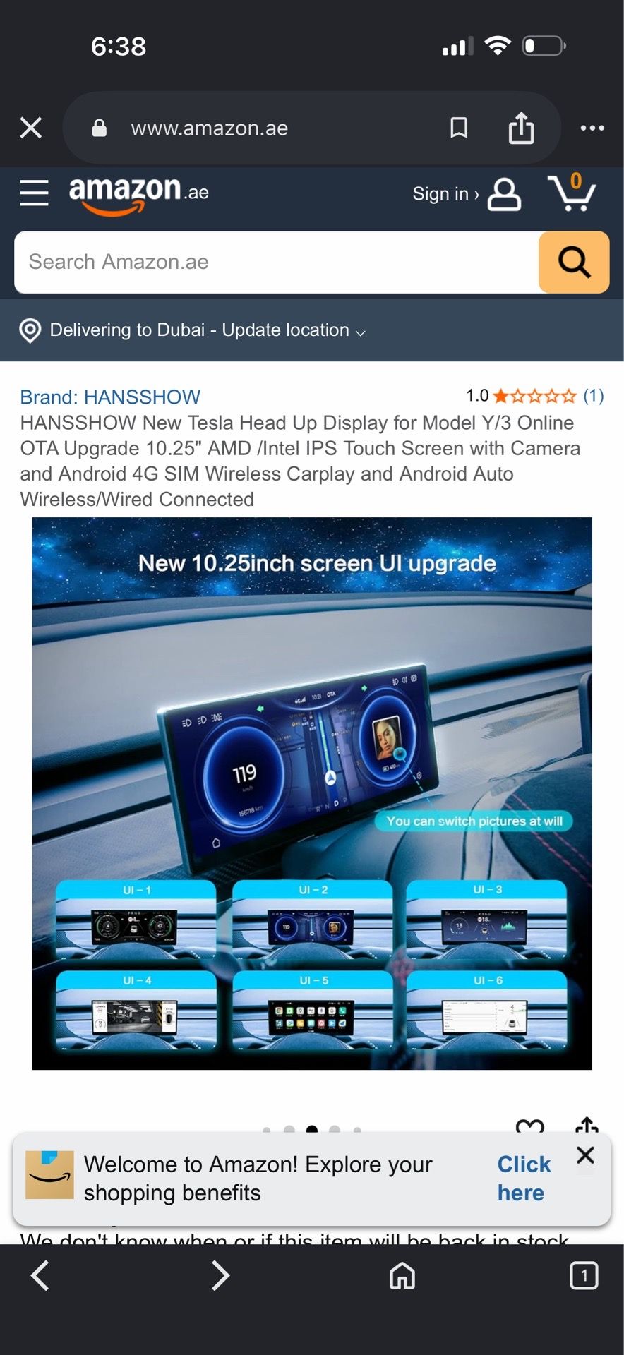 Tesla dash top steering wheel screen