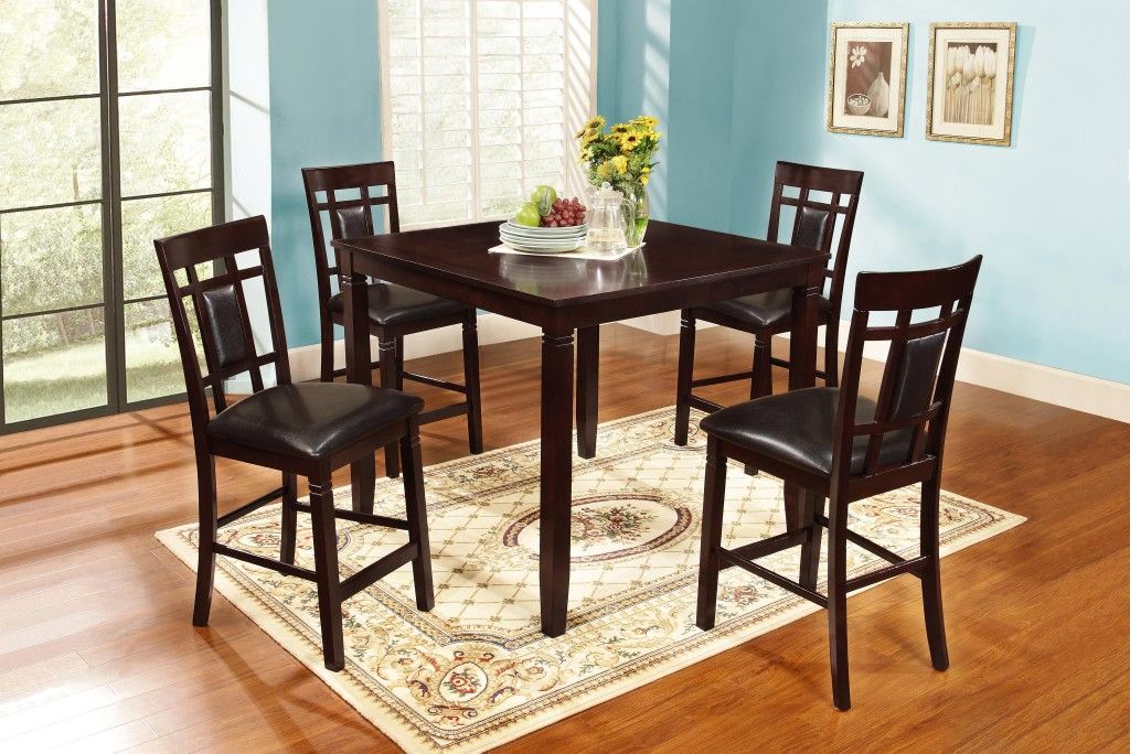 New! Espresso 5PC Pub Height Dining Set