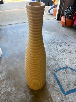Tall Ribbed Floor Vase
