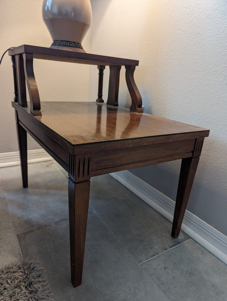 Vintage Two Tiered End Table  Mid Century Modern