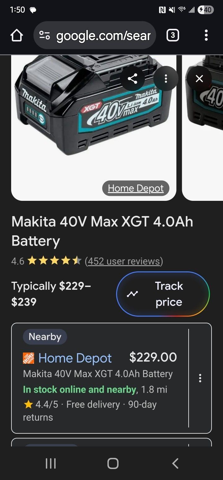 Makita XGT 40V 4.0AH BRAND NEW!