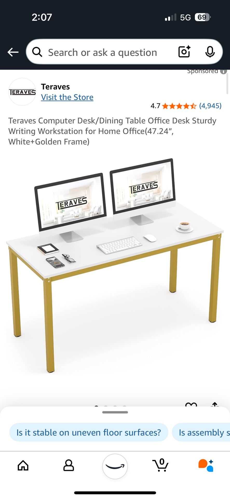 Teraves Computer Desk/Dining Table Office Desk