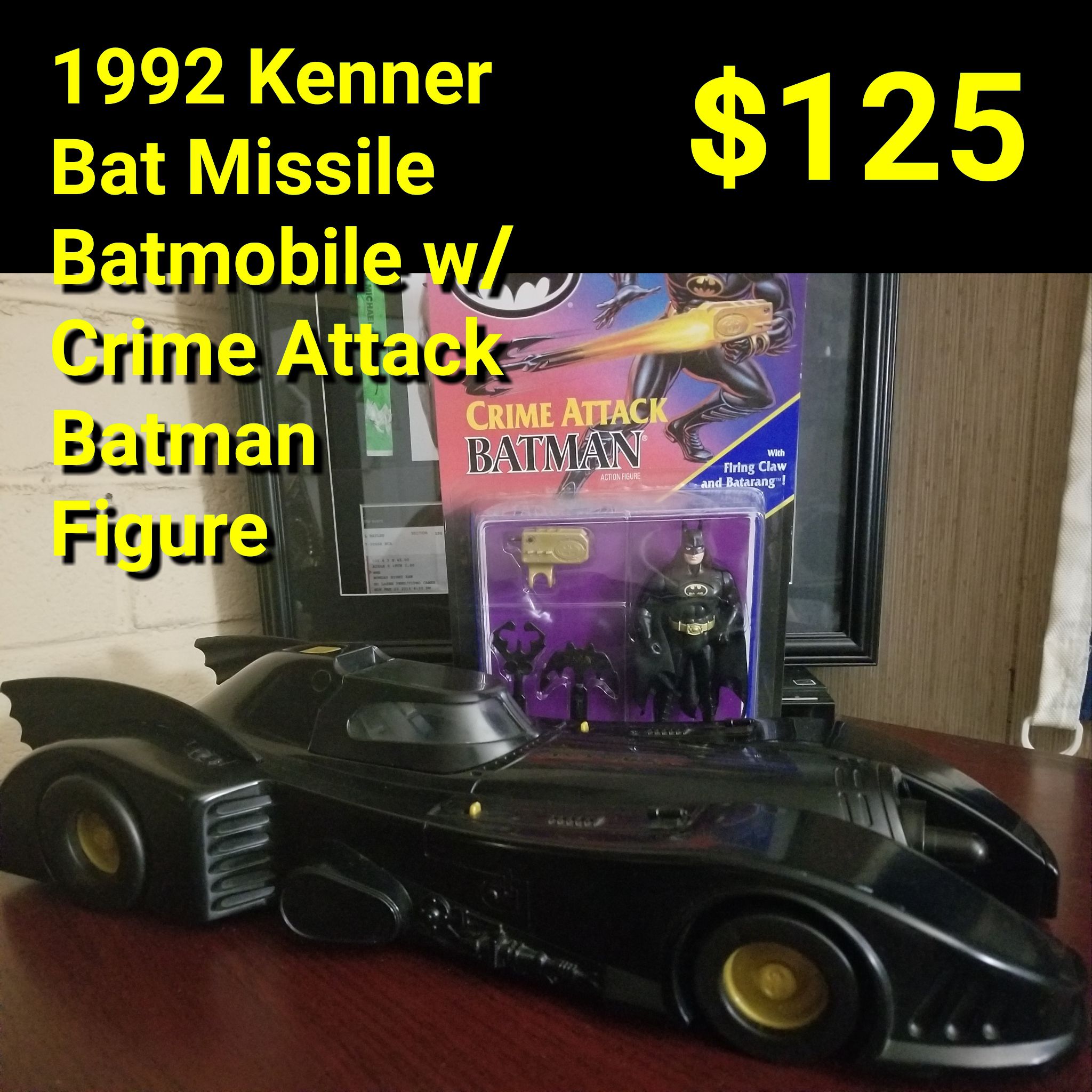 Vintage 1992 Kenner Bat Missile Batmobile w/ Crime Attack Batman for Sale  in Phoenix, AZ - OfferUp