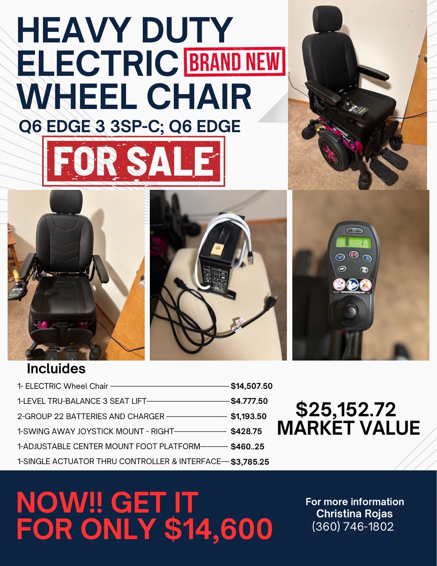 HEAVY DUTY ELECTRIC BRAND NEW WHEEL CHAIR