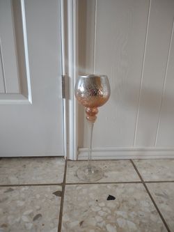 Tall Glass Candle Holder 