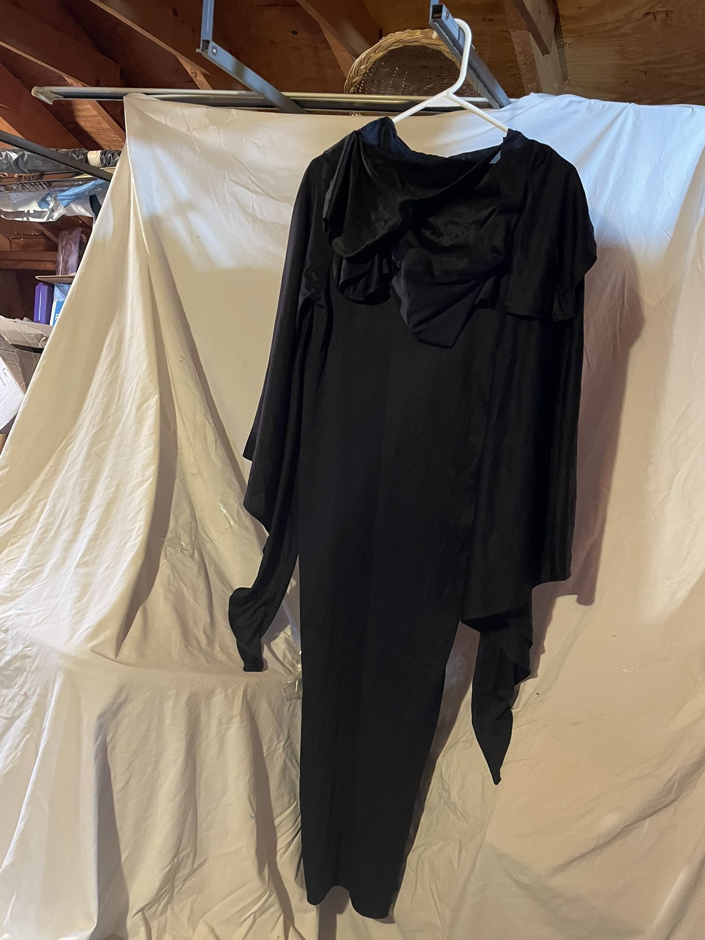 Black Robe With Hood And Face Covering  costume 