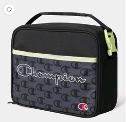 New Champion Center Lunch bag with plastic Tray - gray/black/yellow unique color,  do not include a food container or thermos