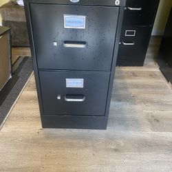 2 Drawer File Cabinet Black