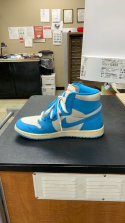 Blue and white Nike