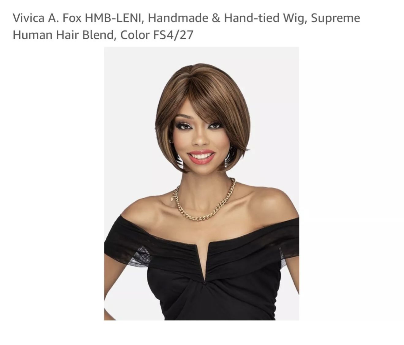 Vivica A. Fox HMB-LENI, Handmade & Hand-tied Wig, Supreme Human Hair Blend, C...