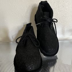 BearPaw low top Black Sparkle Lace-Up Boots NEW NEVER WORN!!