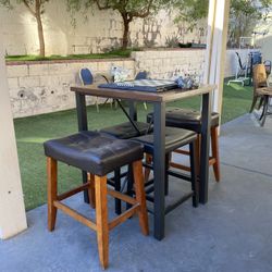 Bar Dining Table Set & 6 Bar Stools