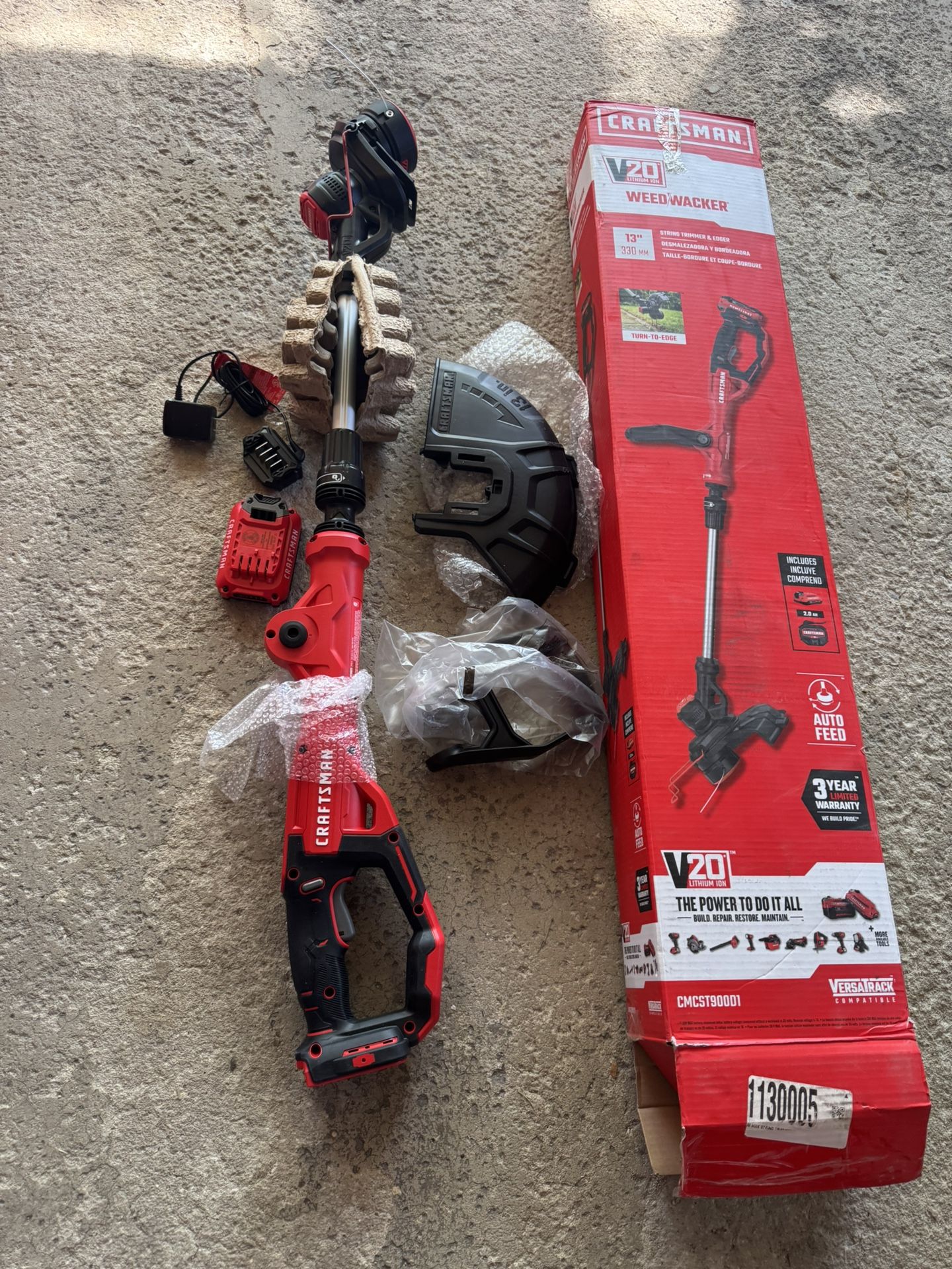 CRAFTSMAN V20 20-volt 13.0-in Straight Shaft Battery String Trimmer 2 Ah and charger included NEW