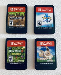 Lot of 4 Nintendo Switch Video Games -MINECRAFT, Pokémon
