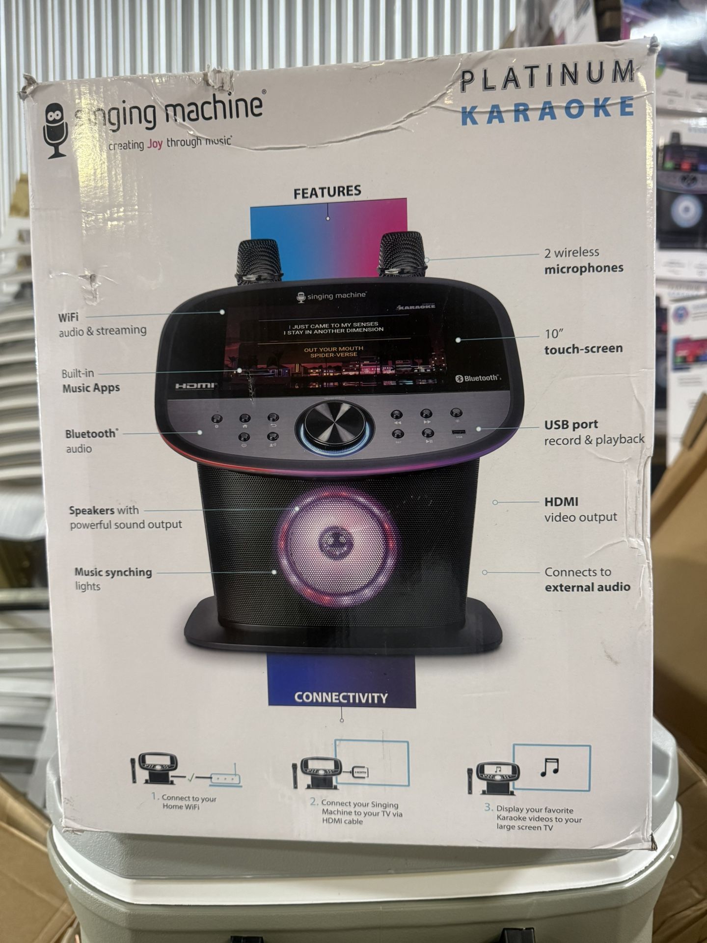 Singing Machine ISM9011 Platinum WiFi Karaoke System w/10" Touchscreen Display & 2 Wireless Microphones
