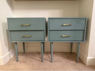 Set of 2 Nightstands Side Table Bedside Drawer Accent