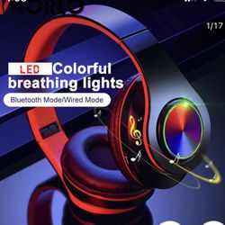 Bluetooth & Wired Mode Headphone Led Colorful Breathing Lights