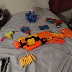 7 Nerf Toy Dart Guns With Bullets 