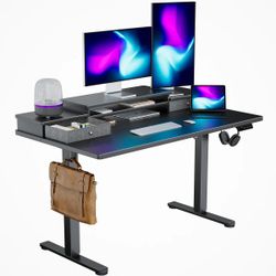 Electric Adjustable Height Standing Desk Computer Table with Drawers