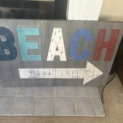 Cool Wood Beach Sign