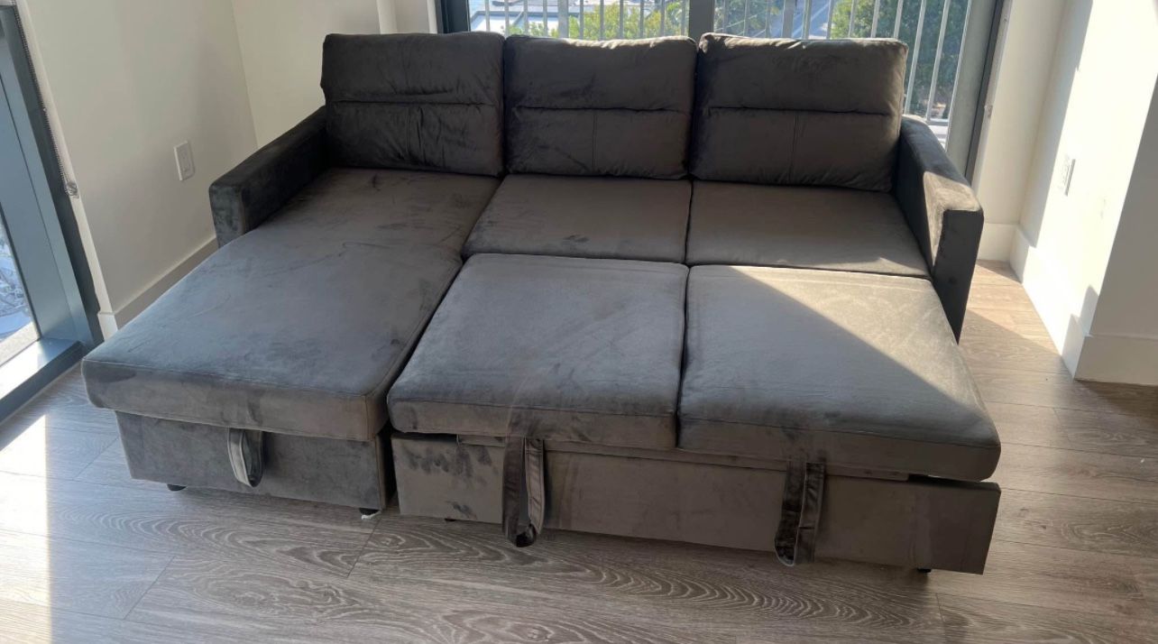 New Sectional Sleeper Couch In Box 📦 Finance Available No Credit Needed