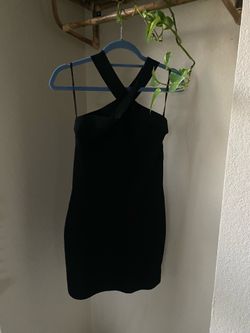 Aritzia Babaton Ribbed Mini Dress – Black (Size L)