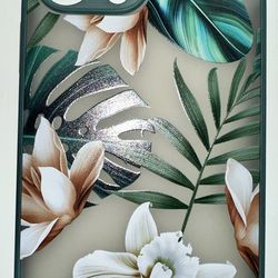 iPhone 13 Pro Max Case Floral Dark Green Case