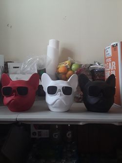 New dog speakers bluetooth FM radio light eyes