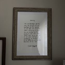 Beauty Poem Picture Frame 