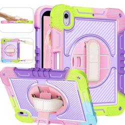 Hocase, iPad 10th Generation Case 10.9" 2022, Pencil Holder/ Stand/Hand Strap,Protective Case