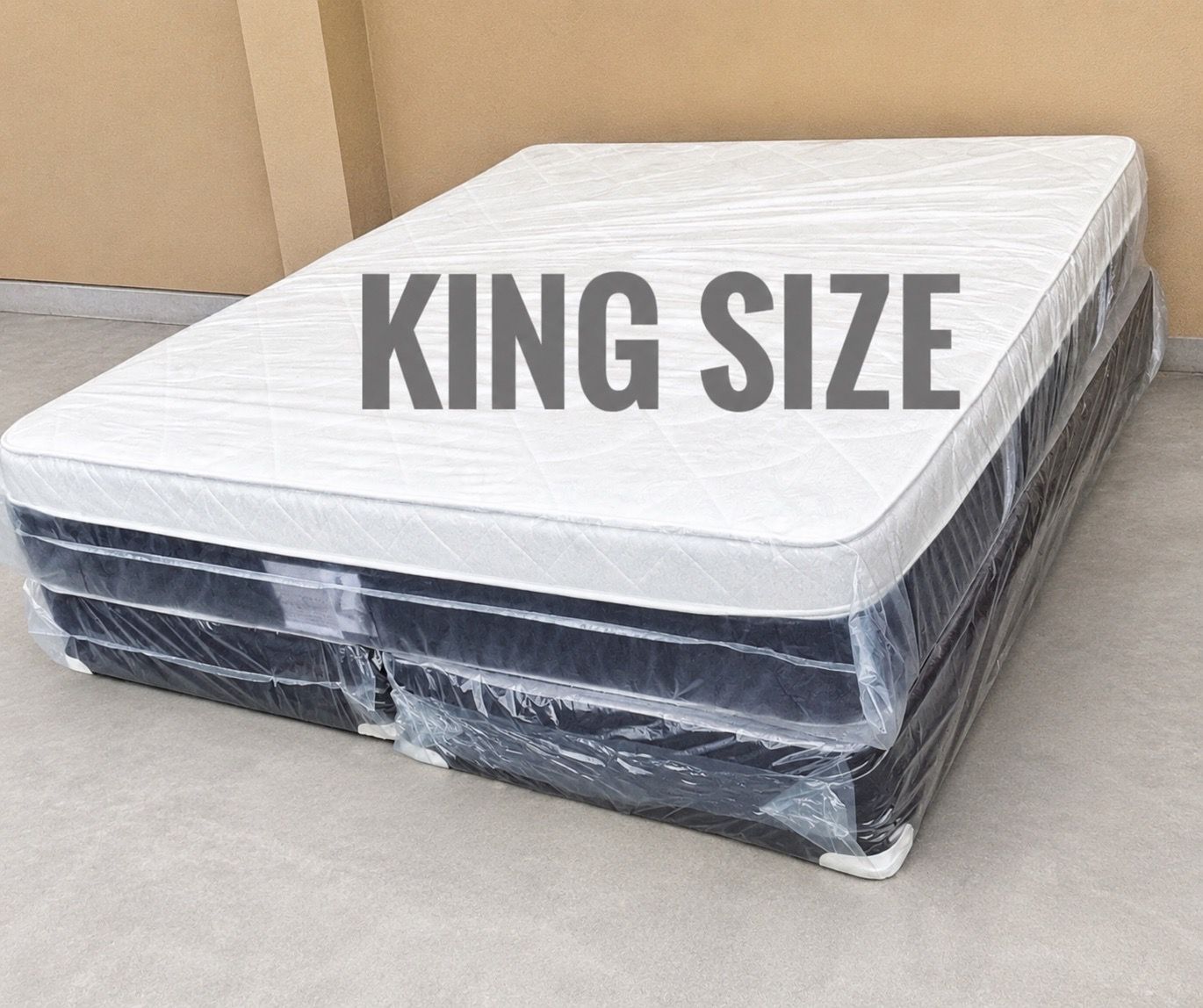💥12” NEW Mattress King Size Plush Pillowtop With Box Spring // Offer 🚚
