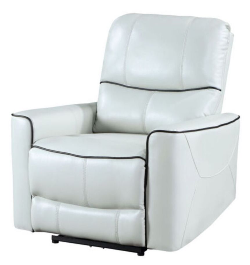 Luxurious And Modern Light Gray Power Recliner.