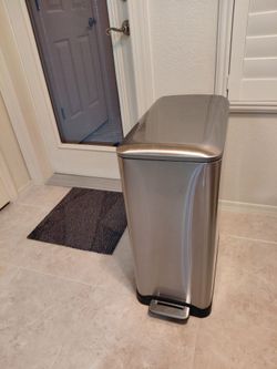 Home Zone Living
13.2 Gal. Stainless Steel Step-On Kitchen Trash Can with Dual Compartments and Slim Shape