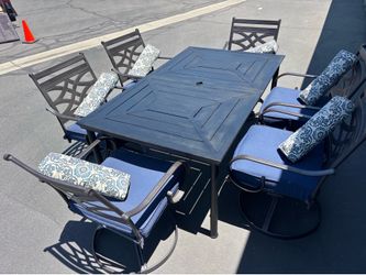 Patio table set metal