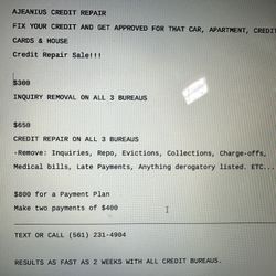 Credit Repair Sale