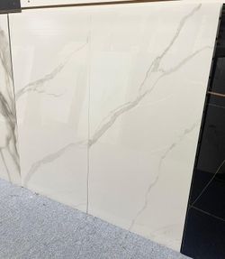24"x 48" Porcelain Tile Polished, White&Silver Wall & Floor Tile