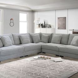 5PC SECTIONAL AVAILABLE CHARCOAL, GRAY OR WHITE (NC) $1899 FREE LOCAL DELIVERY 