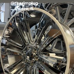 26” Chrome Wheels Rims Tires Sensors Lugs Locks