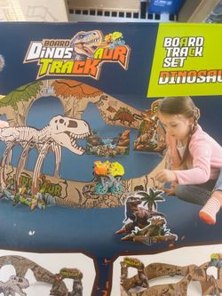 Cardboard dinosaur track