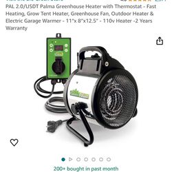 Bio Green PAL 2.0/USDT Palma Greenhouse Heater with Thermostat