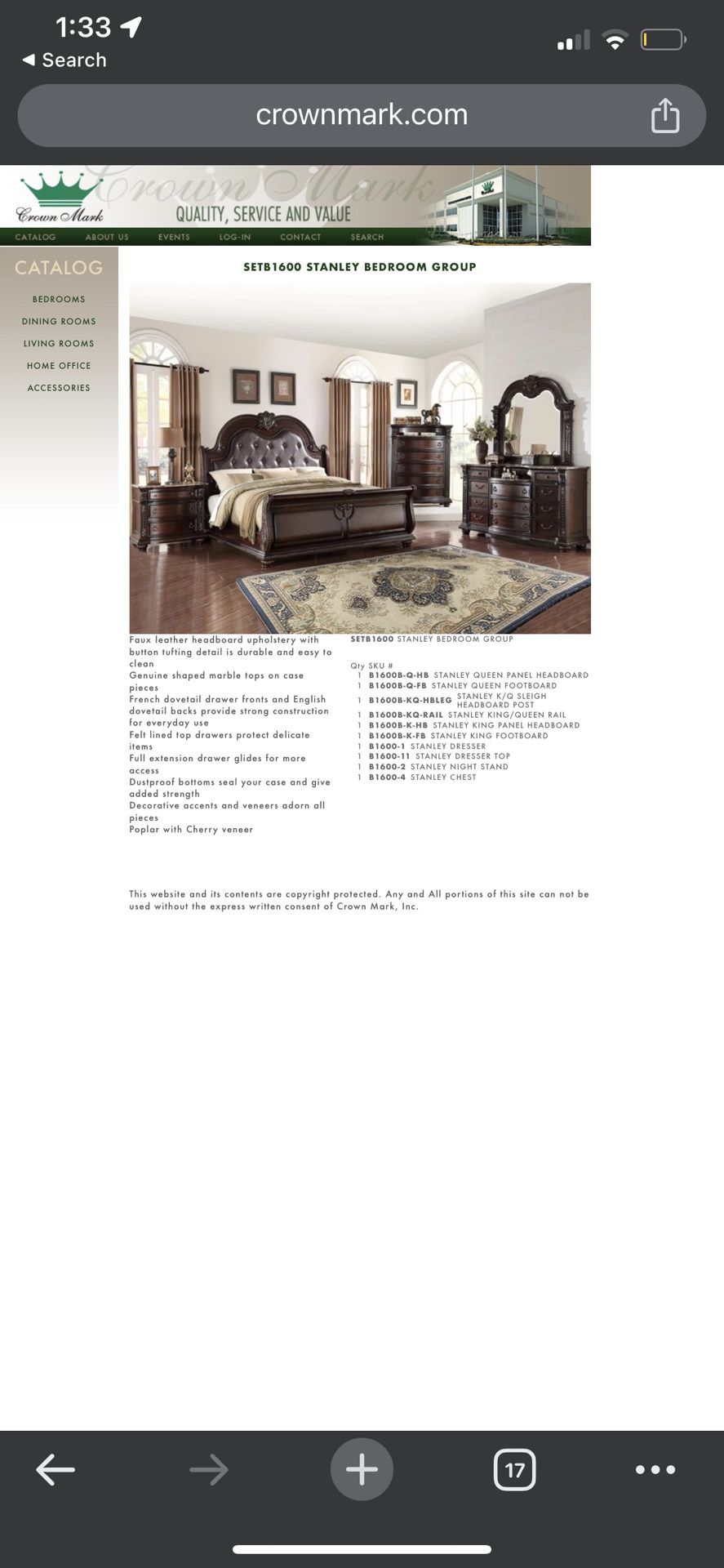 Brand New Queen Bedroom Set Of 5 Pc $2499