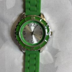 Green Silicone Band Analog Watch