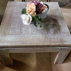 Whitewashed Small Coffee Table 