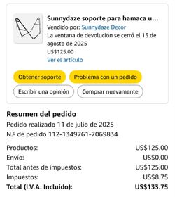 Soporte para hamaca