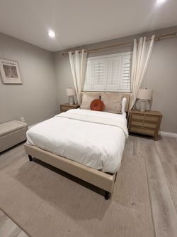 $200 Queen bed frame + Mattress