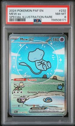 Mew EX 232/091 Special Illustration Rare Paldean Fates Pokemon PSA 8