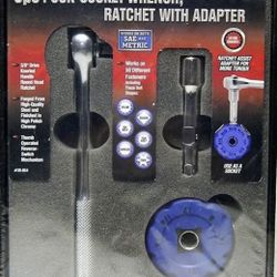 PUCK Socket Wrench Ratchet w/Adapter NEW